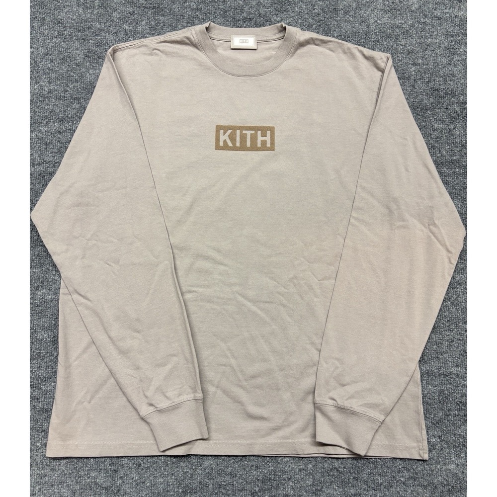 Kith Loyalty Box Logo Molecule Long Sleeve Tee Shirt Molecule Tan